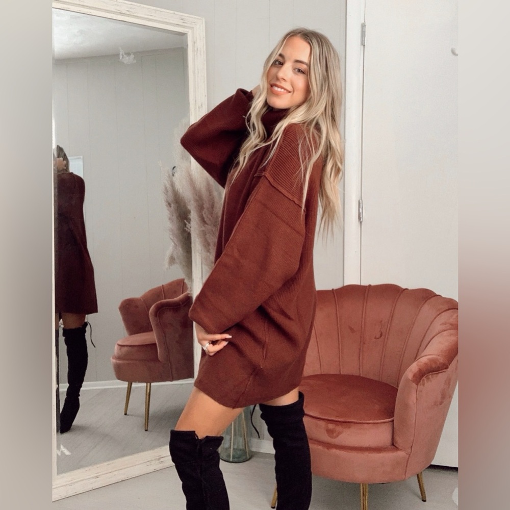 NWT Brown Oversized Sweater Dress